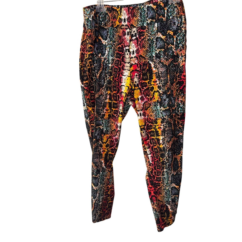 New York & Company Womens XXL Multicolor Snake Print Leggings High Rise Stretch - Picture 4 of 7